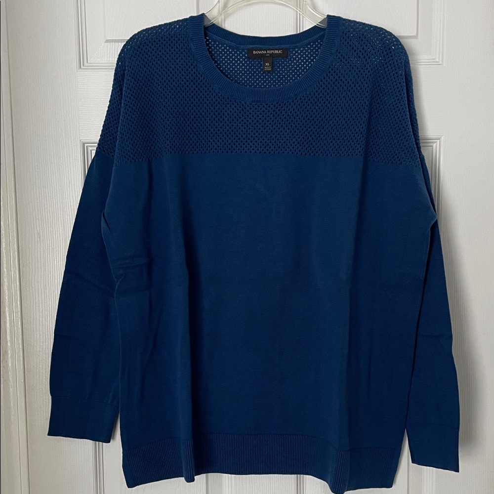 Banana Republic Factory Crewneck Sweater with Mesh Upper